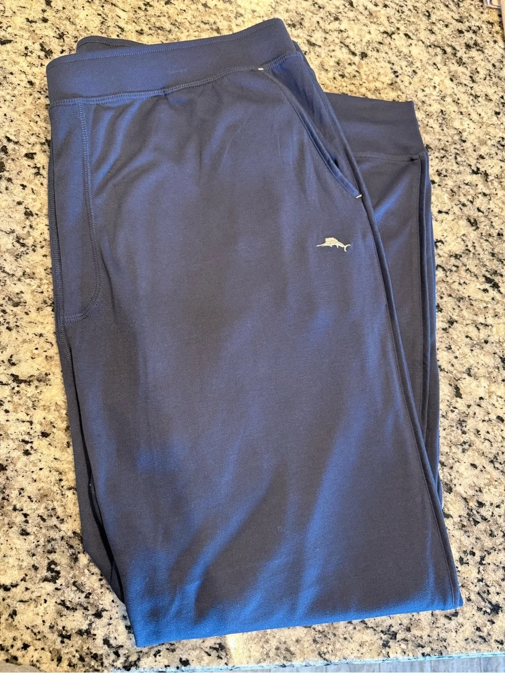 Tommy Bahama Men's Navy Jersey Lounge Jogger Pants XL Comfort Pockets Drawstring